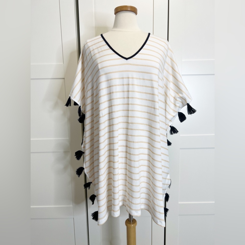 Duffield Lane Joslin Striped Tassel Caftan S/M